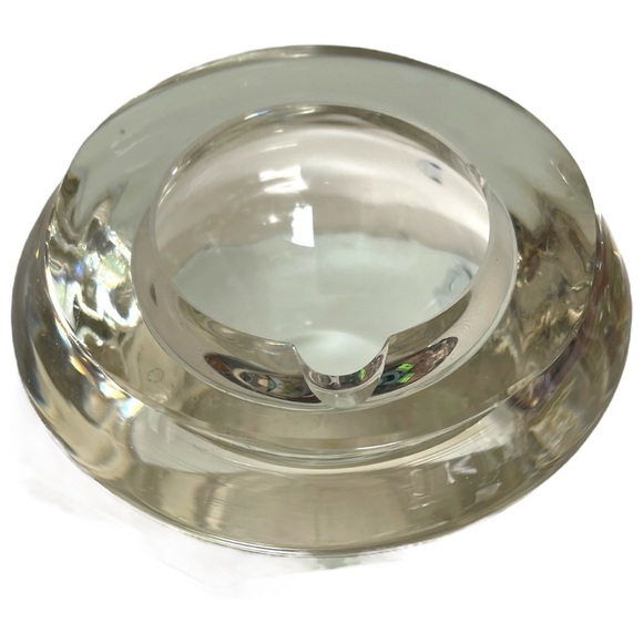 Vintage individual crystal ashtray, cut so that it sits on one side, mid-century - Picture 2 of 4